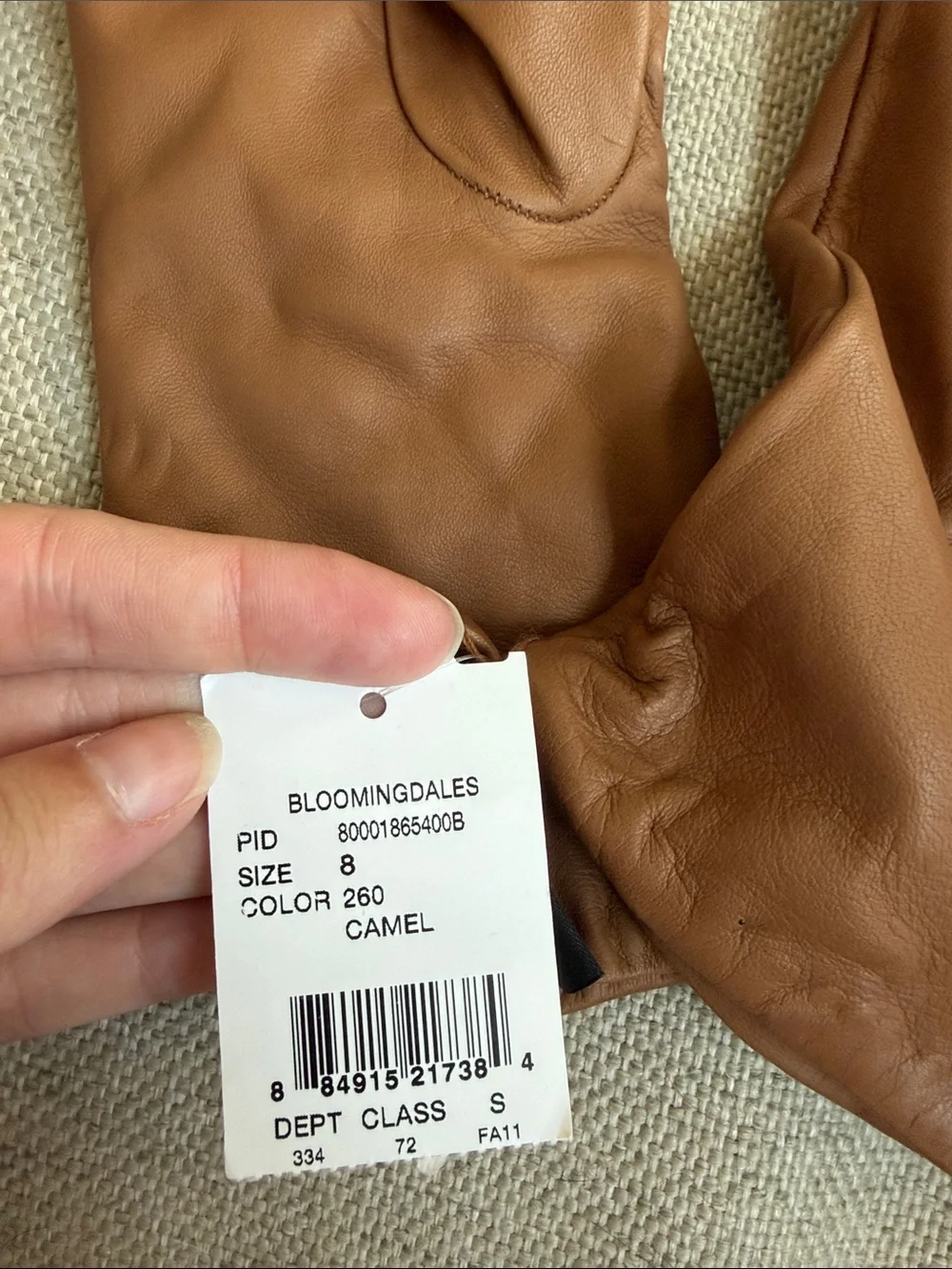 Bloomingdale's Brown Leather Long Gloves